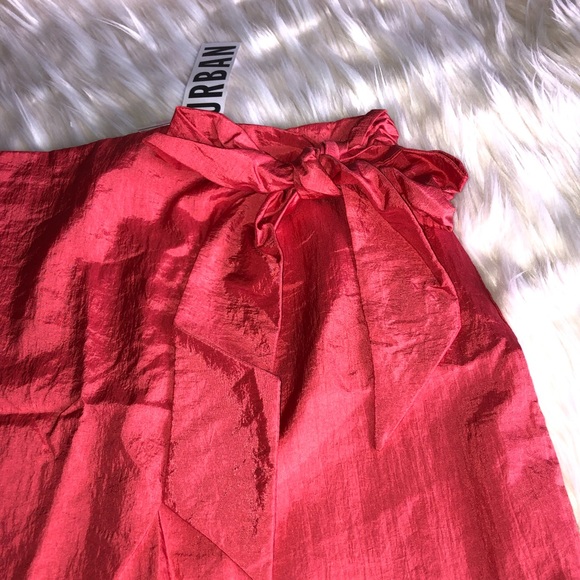 URBAN OUTFITTERS MICHELLE Wrap Mini Skirt WRAP PINK BOW MINI SKIRT M NEW - Picture 6 of 7